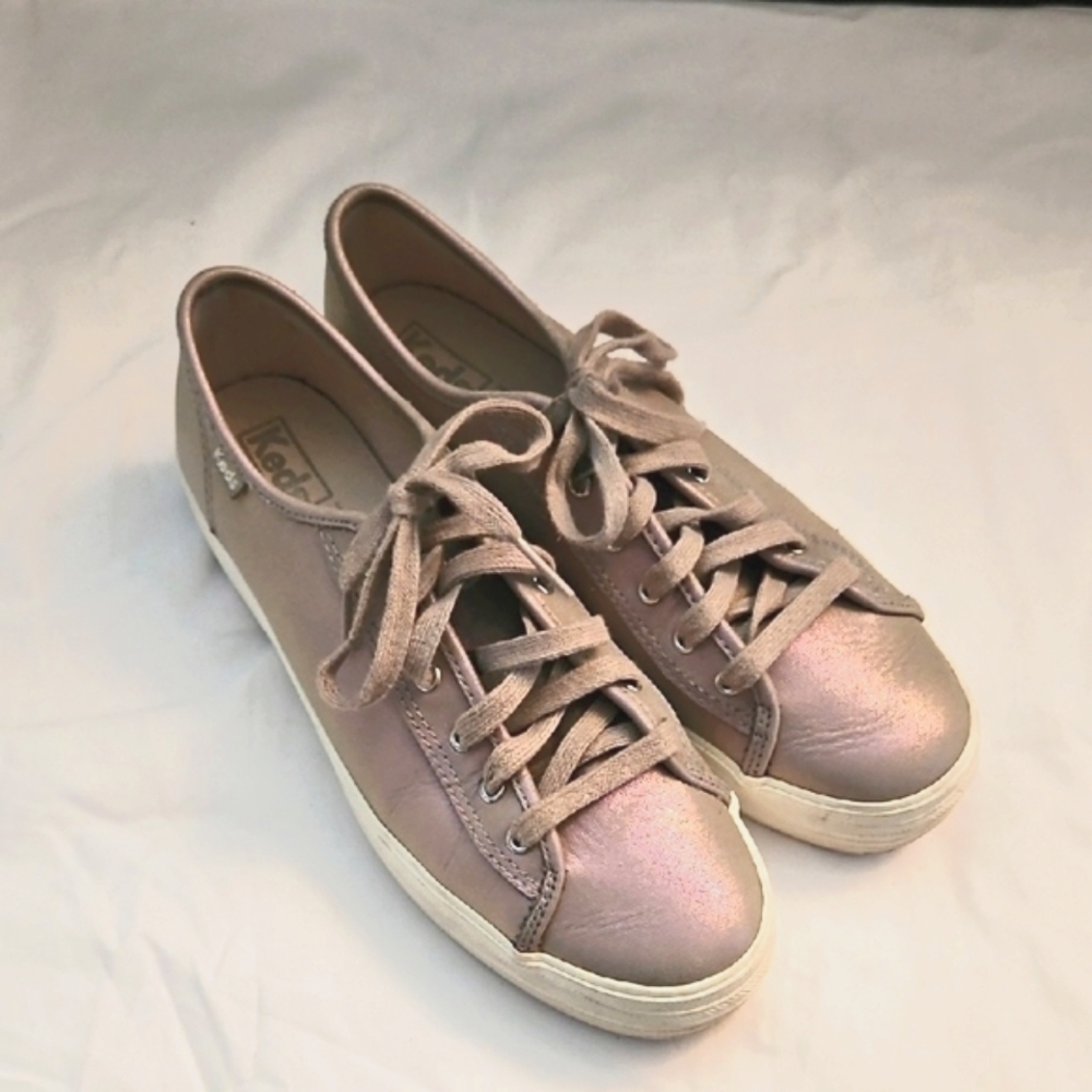 Keds Triple Kick Neon Metallic Lace Up Platform Sneaker SZ 7.5US